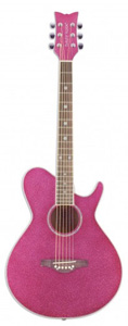 Daisy Rock Wildwood Short Scale Acoustic Guitar - Atomic Pink [14-6264]