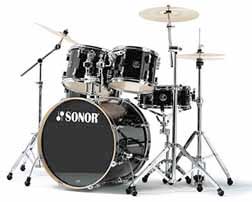 Sonor F2007 Stage 2 Series Shell Pack Drum Set - Black [F2007 STAGE 2 BK]