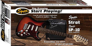 Stop Dreaming, Start Playing SE Special with Squier SP-10 Amp - Arctic White