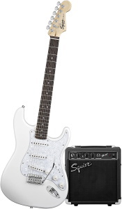 Stop Dreaming, Start Playing SE Special with Squier SP-10 Amp - Arctic White