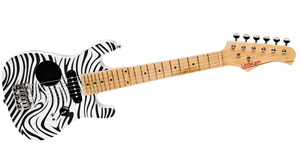 Little Lyon Mini Electric Guitar with Built in Amp - Zebra Finish