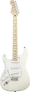 American Standard Stratocaster Left Handed - Olympic White with Case - Maple
