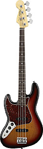 American Standard Jazz Bass Left Handed - 3-Color Sunburst with Case - Rosewood