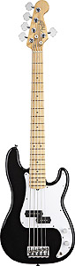 American Standard Precision Bass V - Black with Case - Maple