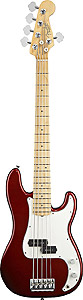 American Standard Precision Bass V - Candy Cola with Case - Maple