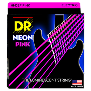 DR NPE-10 Neon Phosphorescent Electric Guitar Strings - Pink