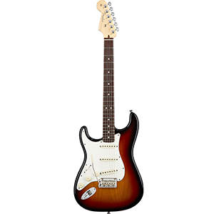 American Standard Stratocaster Left Handed - 3-Color Sunburst with Case - Rosewood