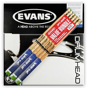 5A Drum Stick 6-Pack with Free Evans G1 Drumhead