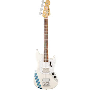 Pawn Shop Mustang Bass - Olympic White with Stripe