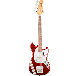 Pawn Shop Mustang Bass - Candy Apple Red with Stripe