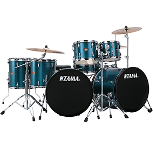 Imperialstar 7pc Double Bass Drum Set - Hairline Blue