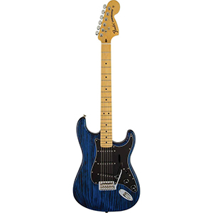 LTD Sandblasted Stratocaster with Ash Body Sapphire Blue Transparent