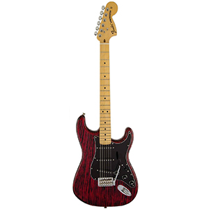 LTD Sandblasted Stratocaster Ash Body Crimson Red Transparent