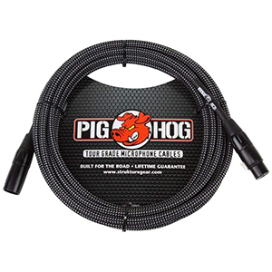 Pig hog Black & White Woven - 20ft XLR Cable