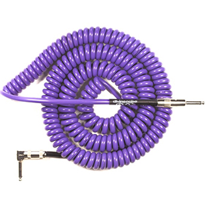 Divine Noise Purple Curly Cable Straight to Right Angle 30 Ft. Purple 