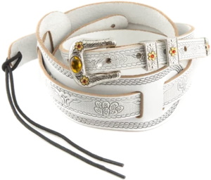 Gretsch Tooled Leather Vintage Syle Guitar Strap - White