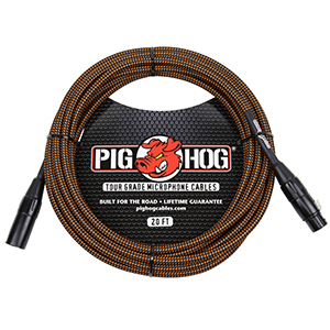Pig hog Black & Orange Woven - 20ft XLR Cable