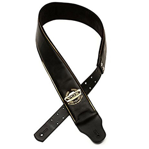 Vox 60th Anniversary Strap - Black Leather with Gold Trim