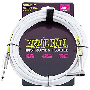 20 Ft Straight / Angle Instrument Cable - White