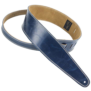 Henry Heller Garment Leather Strap - Vintage Blue with Cream Stitching