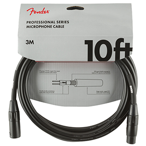 Fender Professional Series Microphone Cable  10 Ft - Black