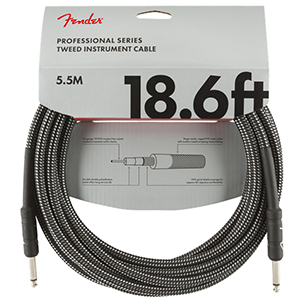 Fender Professional Series Instrument Cable  18.6 Ft - Gray Tweed