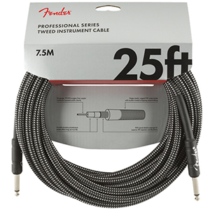 Fender Professional Series Instrument Cable  25 Ft - Gray Tweed