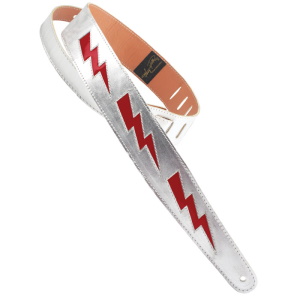 Henry Heller Bolt Series Leather Strap Silver/Red