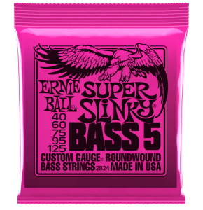Ernie Ball 2824 Super Slinky 5-String Bass Strings 40 60 75 95 125