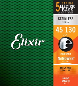 Elixir Electric Bass 5-String with NANOWEB Coating - Light
