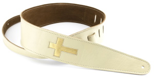 HPCOC-01 Leather Strap w/ Gold Cut-Out Cross Strap Bone 
