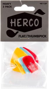 Herco HE113P Flat Thumbpicks Heavy 3 Pack 