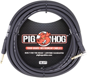 Pig hog PH186R High Performance 8mm Right-Angle Guitar Instrument Cable 18.5 Feet