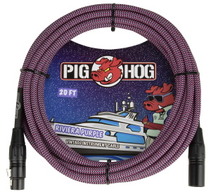 Pig hog Riviera Purple Woven - 20ft XLR Cable