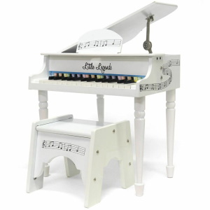 Little Legends Baby Grand 30-Key Toy Piano w/ Bench White