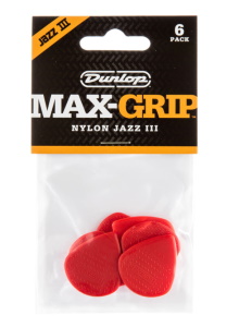 Dunlop MAX-GRIP JAZZ III NYLON Pick- 6 Pack