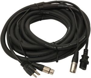 Elite Core PA25 Powered Speaker Cable XLR+AC  - 25 ft