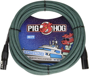 Pig hog Tahitian Blue Woven - 20ft XLR Cable