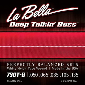 LaBella 750T-B 5 String White Nylon Tape Wound 50-135