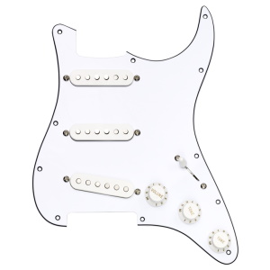 FG2108WA9 Injector Pre-Wired Stratocaster Replacement Pickguard White