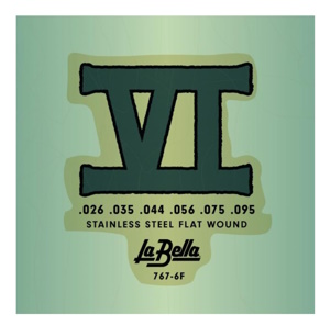 LaBella 767-6F Flat Wound 6-String Bass VI Strings 