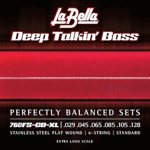 LaBella 760FS-CB XL Flat Wound  6-string Bass Extra Long (29-128)