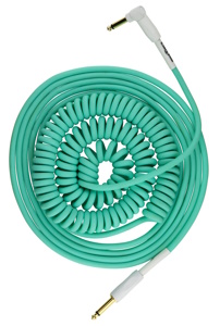 Half Coil Instrument Cable 30 ft Seafoam Green