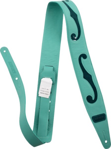 Gretsch F-Holes Leather Guitar & Bass Strap - Surf Green with Dark Green Accents
