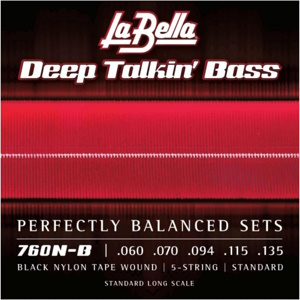 LaBella 760N-B Deep Talkin 5-String Bass Black Nylon Tape Wound