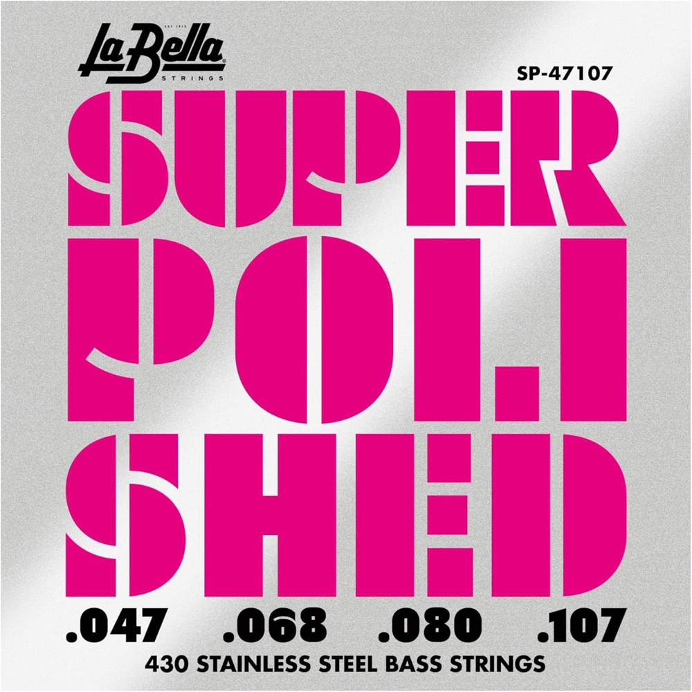 LaBella SP-47107 Super Polished Stainless Steel Bass Strings 