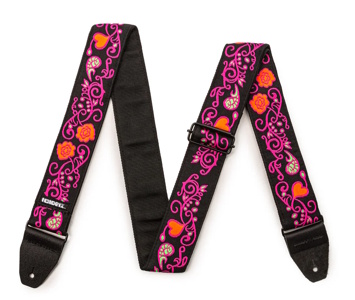 Dunlop Jimi Hendrix Guitar Strap - Blacklight Monterey Pink