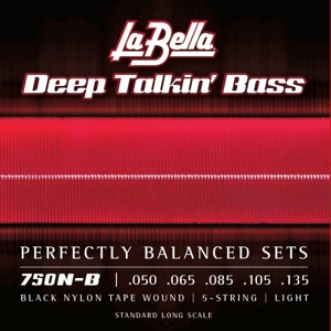 LaBella 750N-B Black Nylon 5-String Light 
