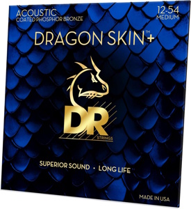 DR Dragon Skin+ Coated Acoustic Guitar Strings 12-54