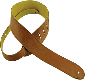 Henry Heller Capri Garment Leather Guitar Strap Brown